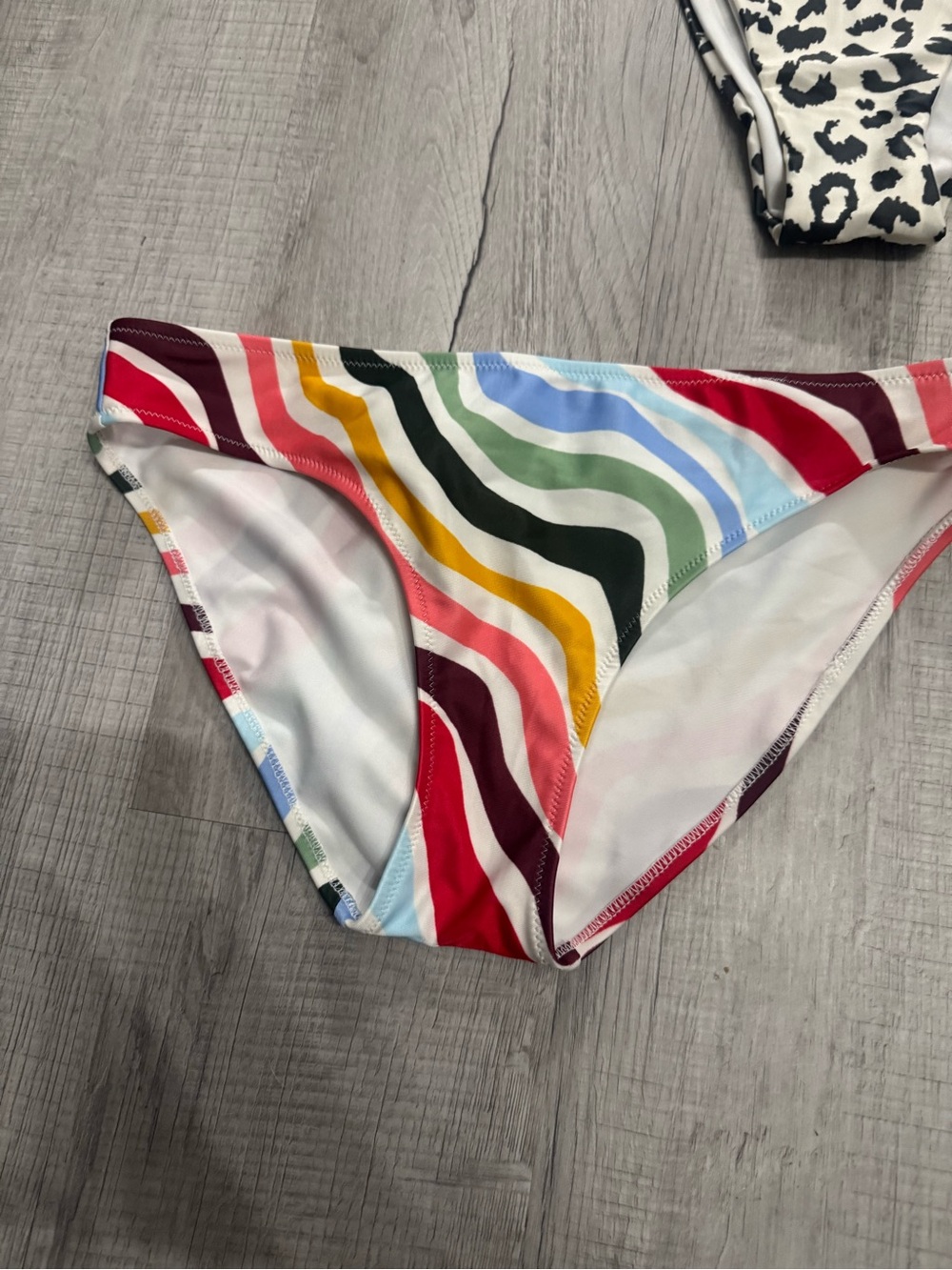 aerie Mixed Print Bikini Bottoms — Leopard, Black, Blue & Rainbow - Picture 5 of 7